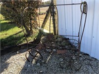 Metal chuck wagon frame-yard decoration