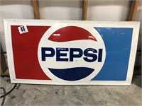 1980's Never Hung Pepsi Metal Sign