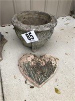 Concrete Flower Pot & Stepping Stone