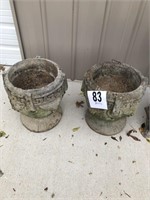 2 Concrete Flower Pots