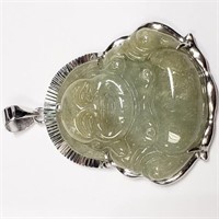 Sterling Silver Natural Jade Pendant