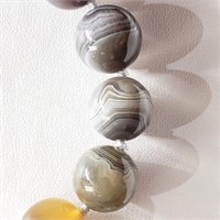 Sterling Silver Agate Necklace (weight 100g),