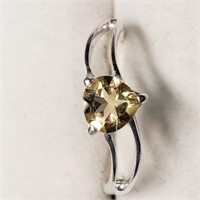 Sterling Silver Citrine Ring Size 7