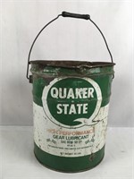Vintage Metal Quaker State Gear Lube Bucket