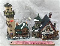 Christmas Village Lighthouse & Antiques Shoppe
