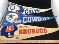 Collection of 10 Vintage NFL Team Pennants