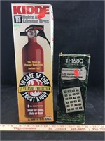 NIB Kidde Fire Extinguisher & TI-1680 Calculator
