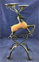 Black and Brown Iron Deer 3 Candle Centerpiece