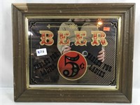 Beer Mirror Sign in Wooden Frame