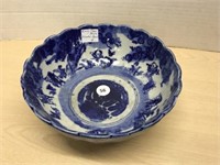 Early Flow Blue Oriental Bowl