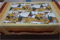 Hand Made Mountain Wildlife Lap Quilt