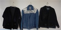 Ladies Blue Jean Jacket and 2 Quilted Jackets