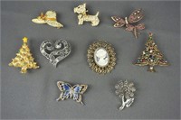 Elegant Fashion Jewelry Brooches 9 Pieces