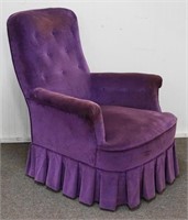 Deep Purple Upholstered Parlor Chair
