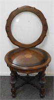 Vintage Walnut Tray Top Serving Side Table