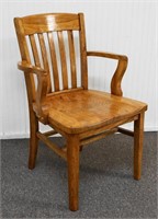 Murphy Solid Oak Office Arm Chair Antique