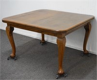 English Oak Queen Anne Style Dining Table