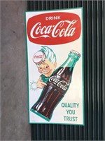 Original Coca Cola 6 x 3 Sign near mint condition