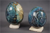2 Hand Cut Polished Marble Eggs