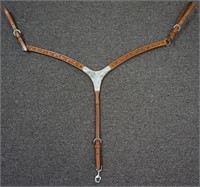 Western Tooled Leather Show Breast Collar