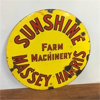 Sunshine Massey Harris Double Sided Enamel Sign