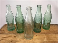 5 x WW2 Era Coca Cola Bottles