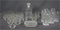Group of Barware Decanter and Glasses