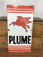 Original Plume Enamel Bowser Sign