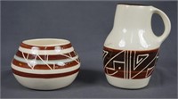 Native American Signed Pottery Bowl and Urn