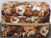 Vintage Small Humpback Trunk with Western Covering