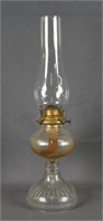 Antique Flare Base Pressed Glass Oil Lamp