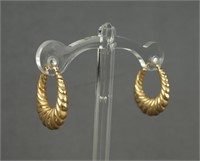 14k Yellow Gold Shell Loop Earrings