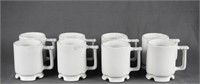 8 Frankoma C1 Footed Coffee Mugs Vintage