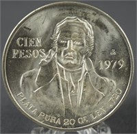 1979 Mexican BU Silver 100 pesos
