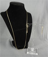 14k Gold Chain Necklace and Matching Earrings