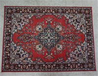 4 ft 10 in by 5 ft 5 in Red Weaved Area Rug