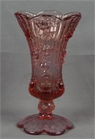 Fenton Cabbage Rose Pattern Dusty Rose Vase