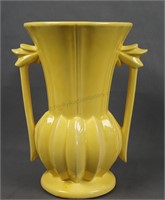 McCoy Pottery Yellow Art Deco 9 inch tall Vase