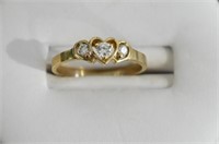 10kt Yellow Gold & Diamond Ring Sz 6
