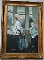 Large Framed Original Oil On Canvas - Signed