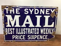 Original The Sydney Mail Weekly Enamel Sign