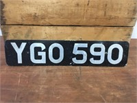 Vintage Number Plate