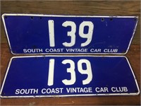 Vintage Car Number Plates 139