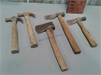 Box of hammers/ hatchets