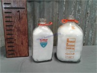 Milk bottles, pair
