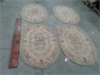 Four oval rugs, approx 4 ft each
