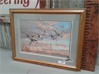 Ducks in flight print, framed