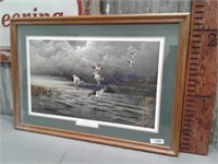 Ducks Unlimited Stormy Cans print, framed
