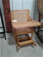 Wicker Rocking childs chair w/ tray