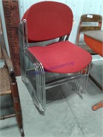 Set of 6 red chairs